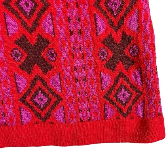 Free People Kitt Mini Dress Wool Blend Knitted Berry Combo Retro Boho 70s Sz M - Picture 10 of 16